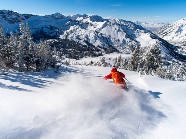 Tyler Peterson dropping into Patsy Marley at Alta