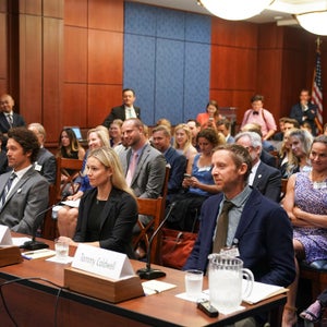 Caroline Gleich and Tommy Caldwell testify before the Senate Democrats’ Special Committee on the Climate Crisis.