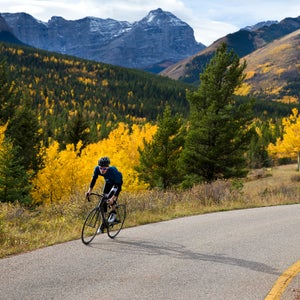 E-bike biking in mountains