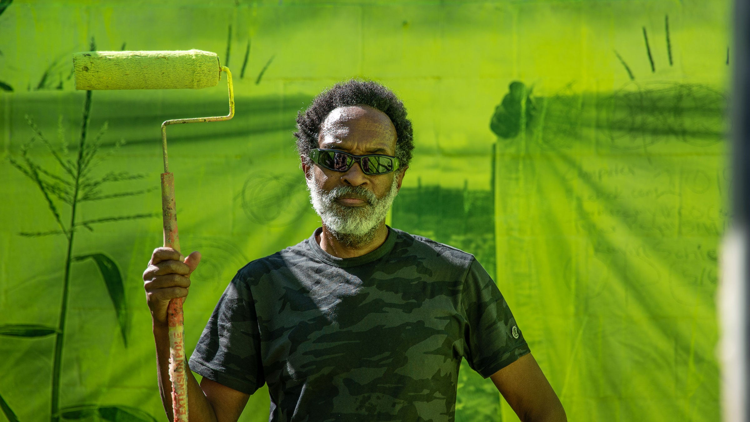chip thomas standing in Green Room art installation navajo nation arizona