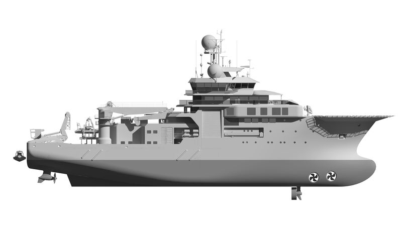A rendering of OceanX’s forthcoming exploration and filmmaking vessel