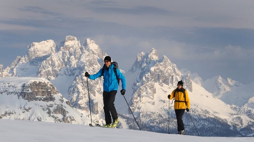 Avalanche safety in the backcountry includes going in a group and staying close together.