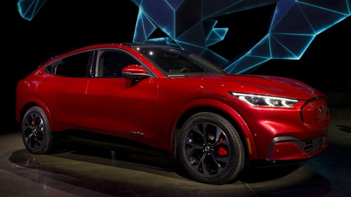 The Mach-E was unveiled last night at an event in Los Angeles.