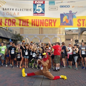 The Run for the Hungry 10K and 5K turkey trot in San Diego donates all profits to the Jacobs and Cushman San Diego Food Bank.