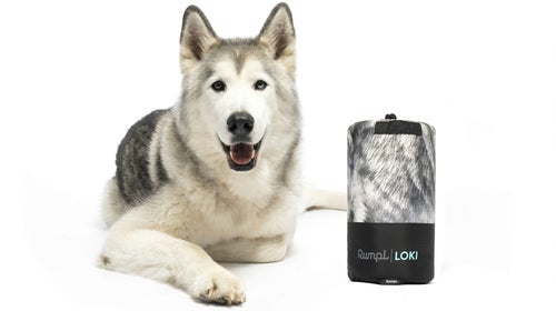 The blanket rolls up into one of these bundles, and they pad rolls up into another.