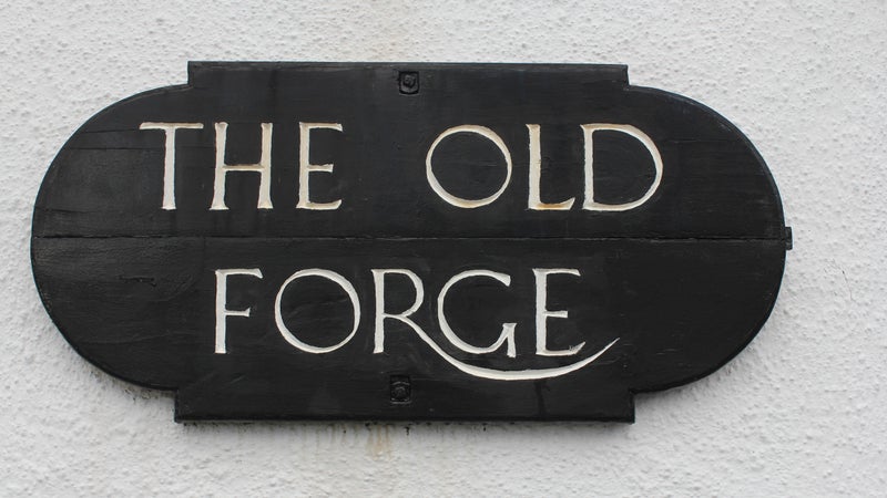 The sign outside the Old Forge