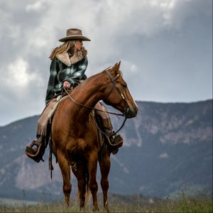 Filson's wool trapper coat in action.