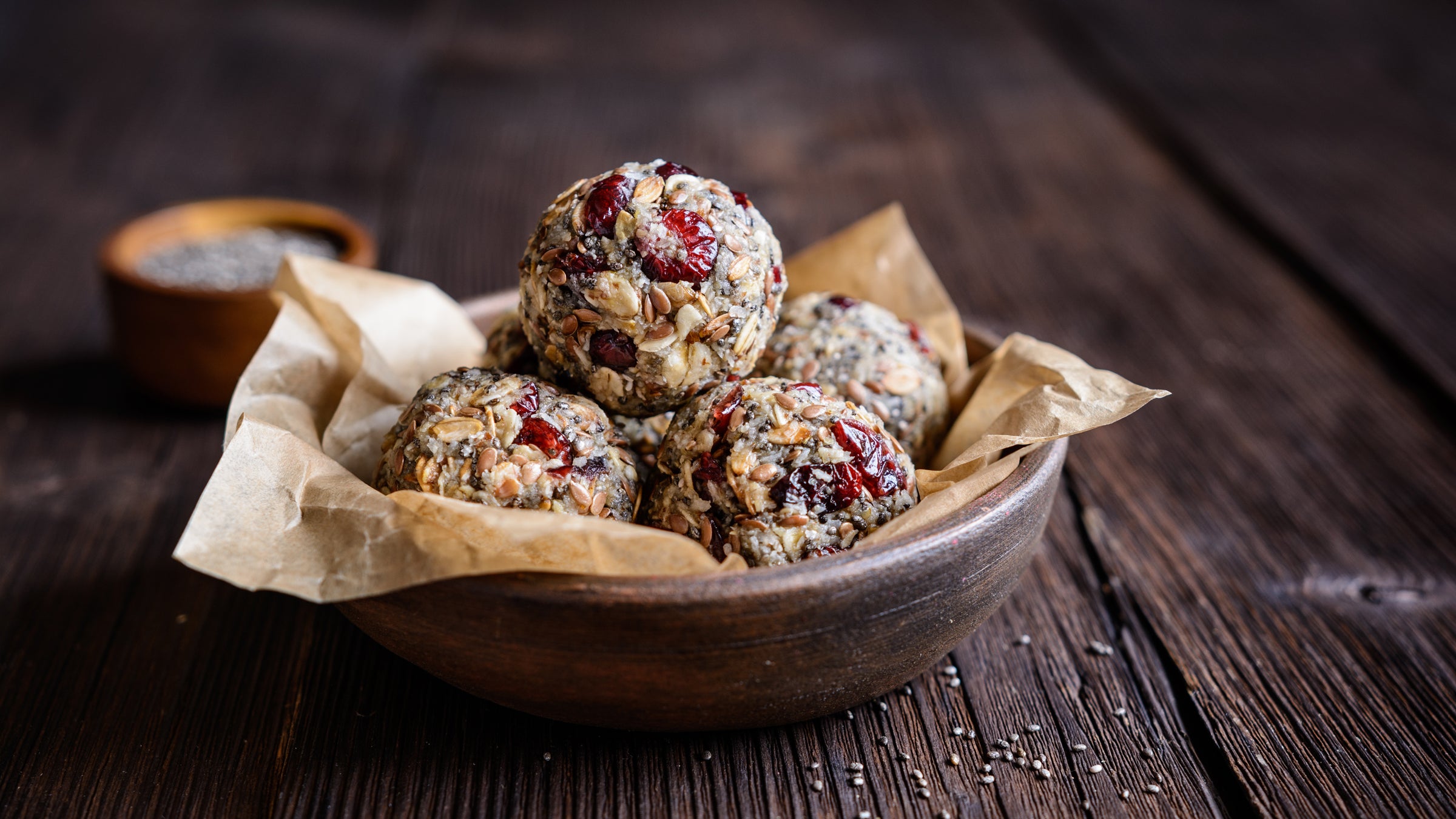 This holiday season, enjoy snacks like spiced cranberry energy bites and holiday fruitcake (without the neon green candy fruits).