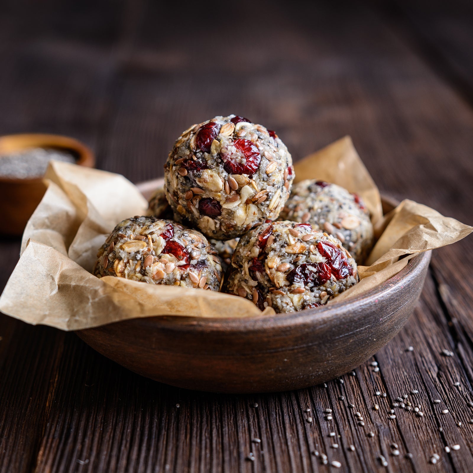 This holiday season, enjoy snacks like spiced cranberry energy bites and holiday fruitcake (without the neon green candy fruits).