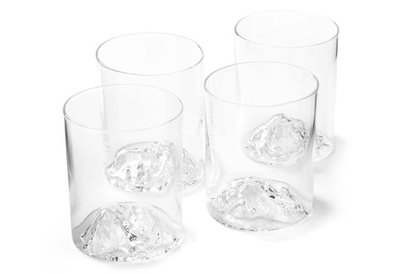 Whiskey Peaks: Glasses With A Topographic Impression Of The Grand Tetons
