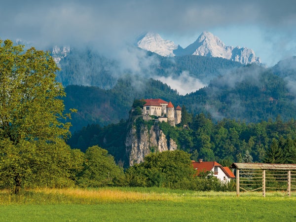 Bled Castle, perched high above Bled, is the end point of stage four. The castle is the oldest in Slovenia, and written texts date it to at least the 11th century.