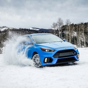Even high-performance cars like this Focus RS can be good in the snow, if you run an appropriate set of studless winter tires.