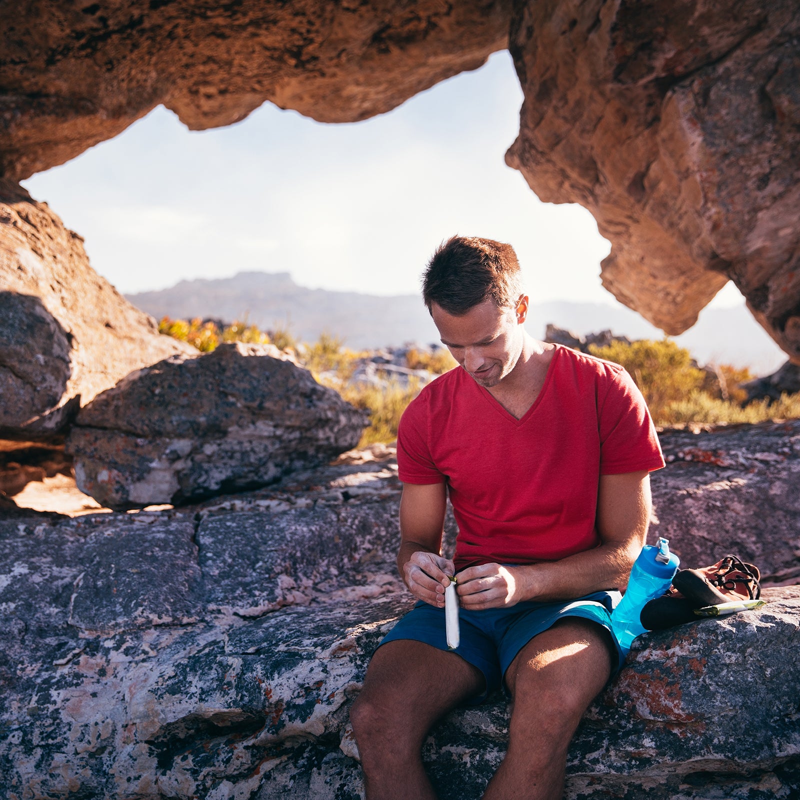 plastic-packed protein bars outdoor