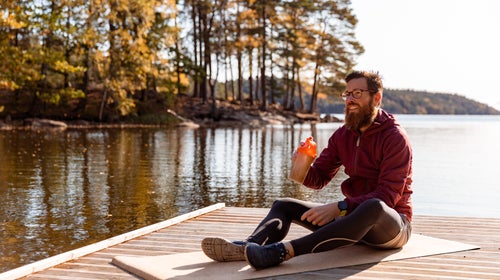 Man drinking protein shake