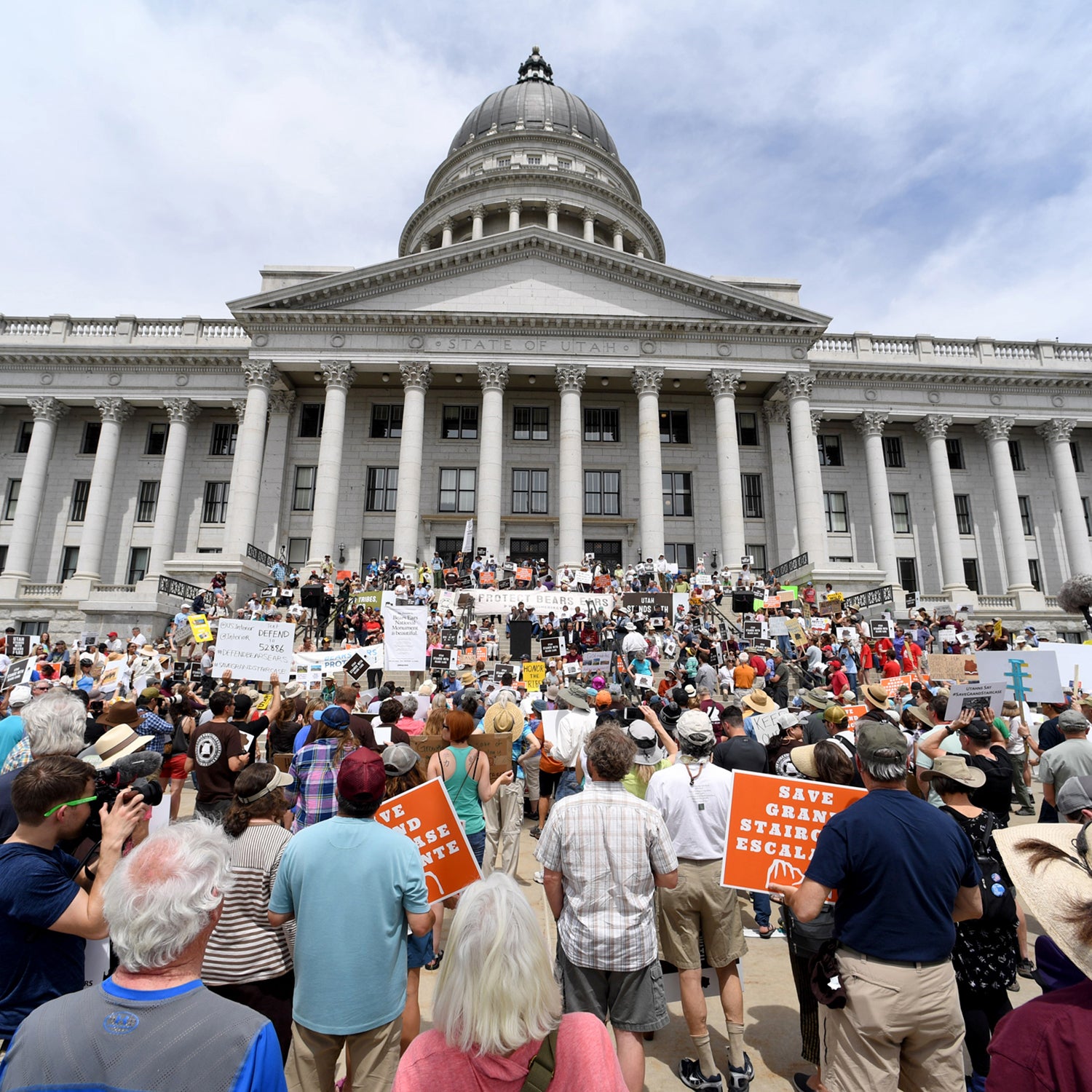 Protestors at the Utah State Capitol for the Protect Bears Ears rally