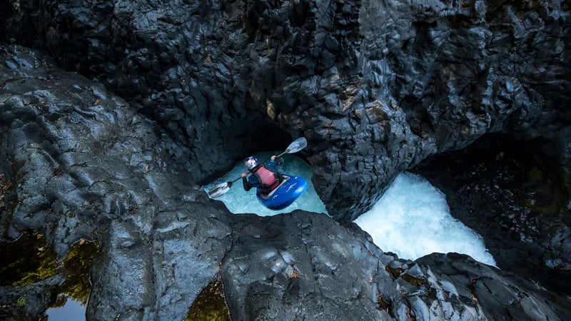 Newman drops into Tree Trunk Gorge, on New Zealand’s North Island