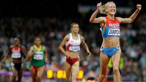 Russia's Yuliya Zaripova won the women's 3000-meter steeplechase at the 2012 Olympics. She was stripped of her medal in 2016 after testing positive for a banned substance.