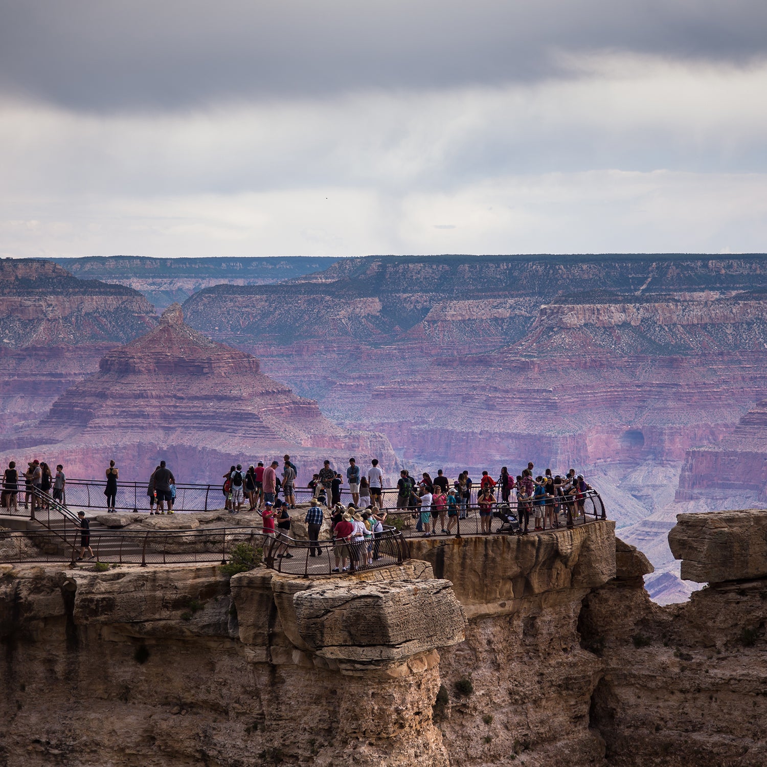 Crowds of People at Mather Point in the Grand Canyon