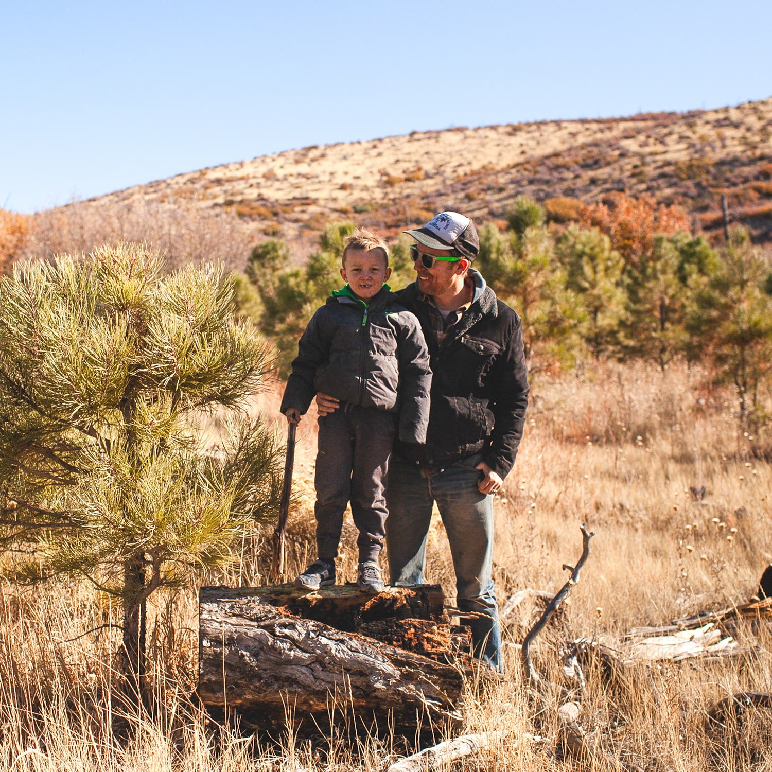 The author his six-year-old son, Casper, outside Saint George, Utah