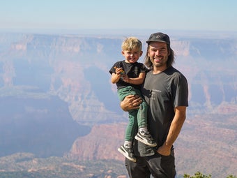 Wilderness Collective founder Steve Dubbeldam (with his son, Judah) believes adventure is “a shortcut into guys’ hearts.”