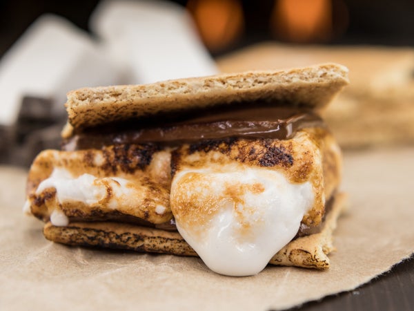 Assembled Smore on Brown Paper