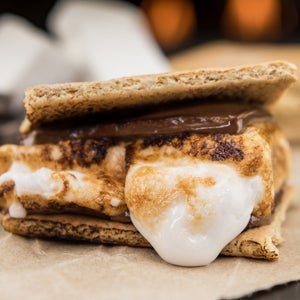 Assembled Smore on Brown Paper