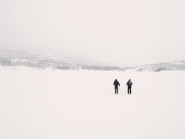 Using Amundsen’s description of his ski trek and a topo of the Hardangervidda, the author and his brother plotted a roughly 100-mile route from southeast to northwest.