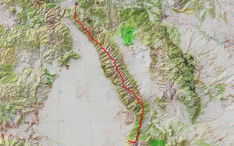 A map of the Sangre de Cristo Range