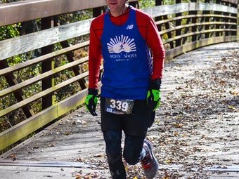 Shattuck running the 2018 Tunnel Hill 100-miler before he dropped out