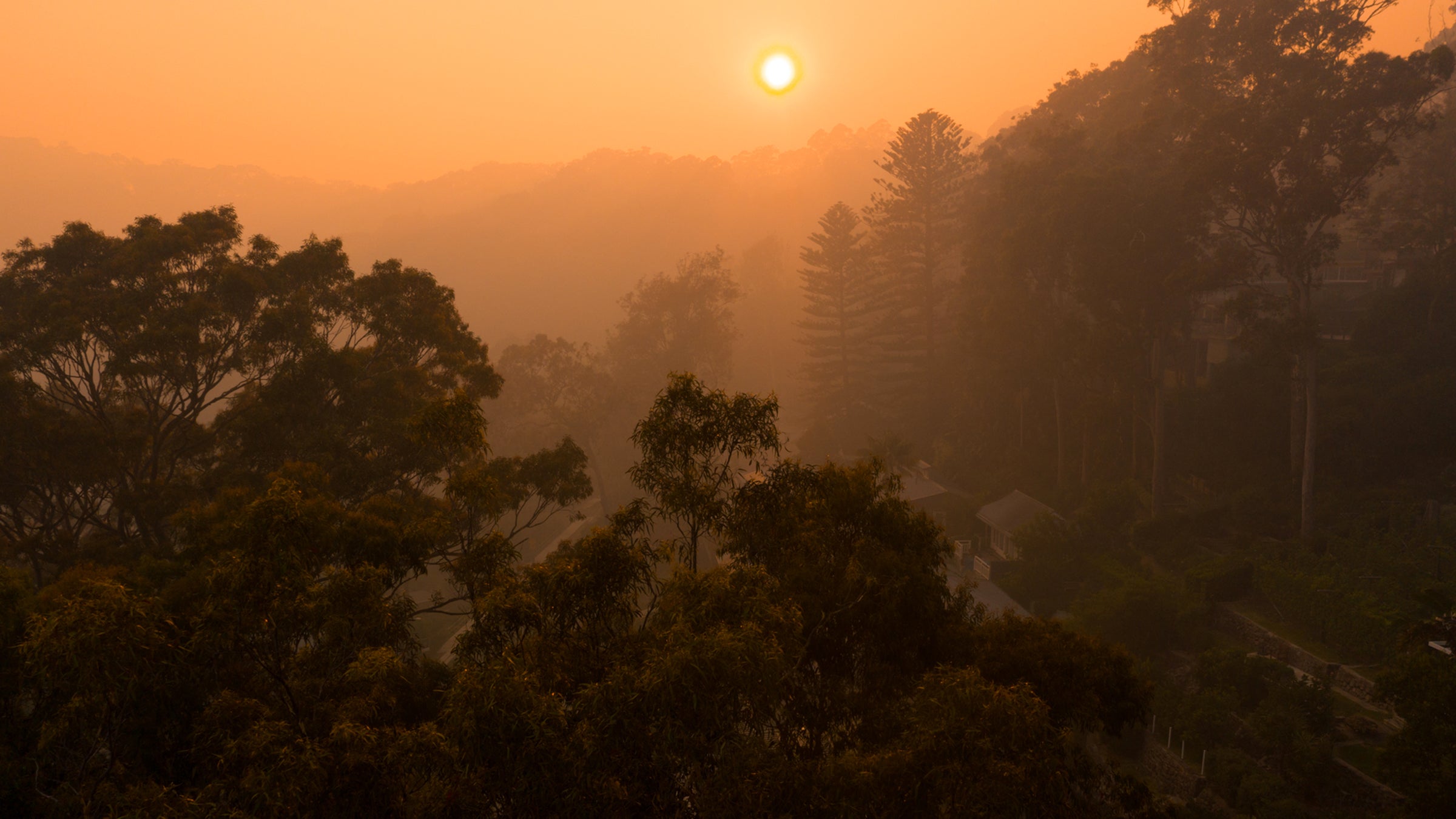 Smoke Filled Hazy Skies Over Sydney