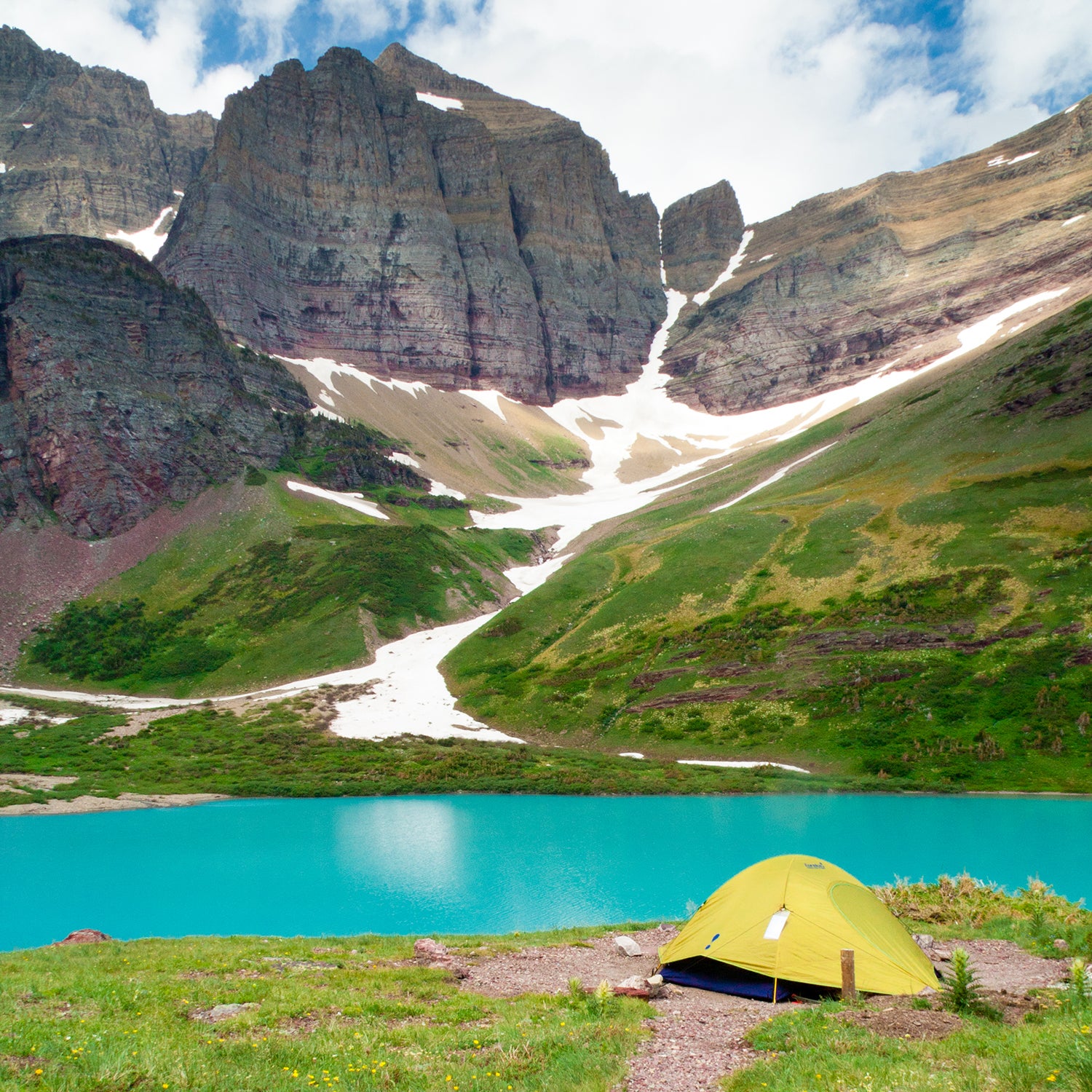 A campsite in Glacier National Park