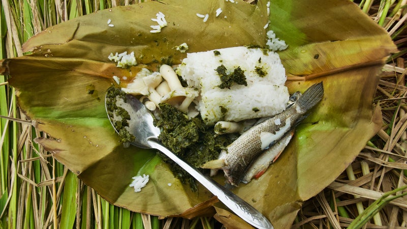 One of La Cerva’s lunches in the Kelabit highlands of Borneo consisted of fish that live in the fallow rice paddies, wild mushrooms that grow “between hot and wet weather,” and the “best rice in the world" in a roadless village.