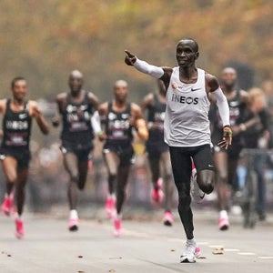 Eliud Kipchoge is the first athlete to run a marathon in less than two hours.
