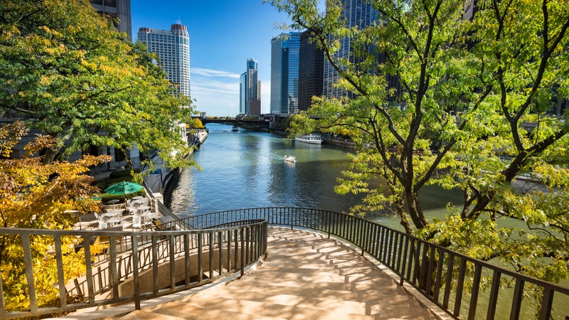 Stairs to the Chicago Riverwalk