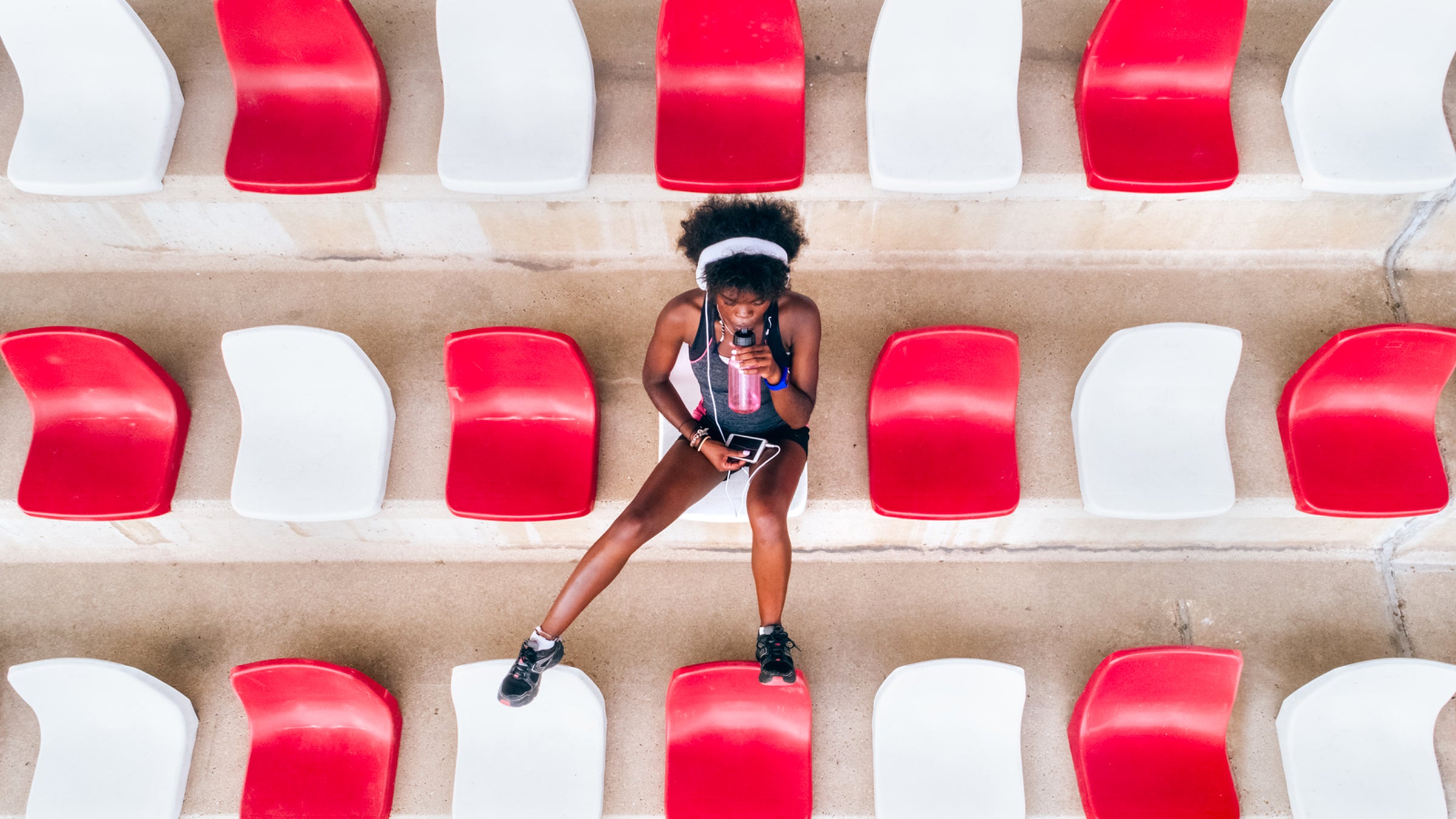 Black Athlete Woman In An Athletics Stadium