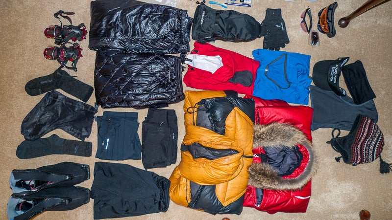 Clothing, footwear, and a few other items for the winter months of my Alaska-Yukon expedition