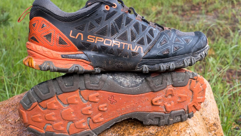 After 315 demanding miles, the Bushido II still had some life left. The uppers were mostly intact, and the outsoles still had rubber.