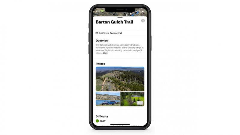 Information on guided trails includes a basic description and photos.
