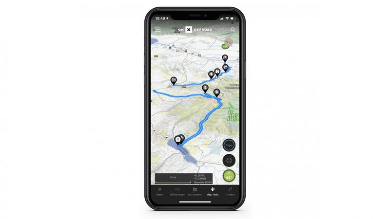 Open the app and you鈥檒l find trails displayed in green, red, and blue. The blue ones are the guided trails. There鈥檚 not a ton of them yet, but OnX is hoping to change that with its new Trail Guide program, which solicits input from experienced off-roaders to populate the app with guided routes.