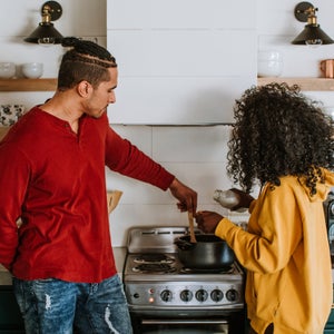 Couple Cooking Dinner Together