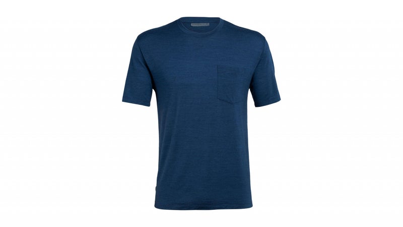 It’s a T-shirt. But made from 130-weight merino wool, it’s a T-shirt that will keep you dry when it’s wet, warm when it’s cold, or cool when it’s hot. Layered under the jacket, the two together provide a surprising degree of warmth and weather protection.