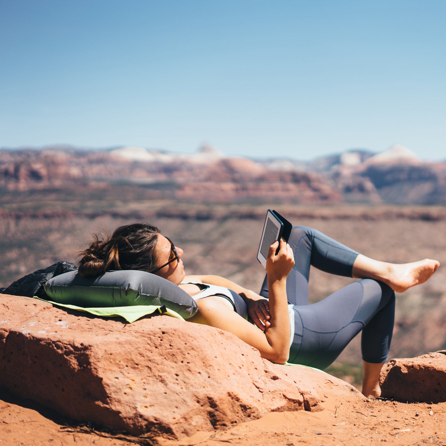 Outdoors Woman Reading A Book