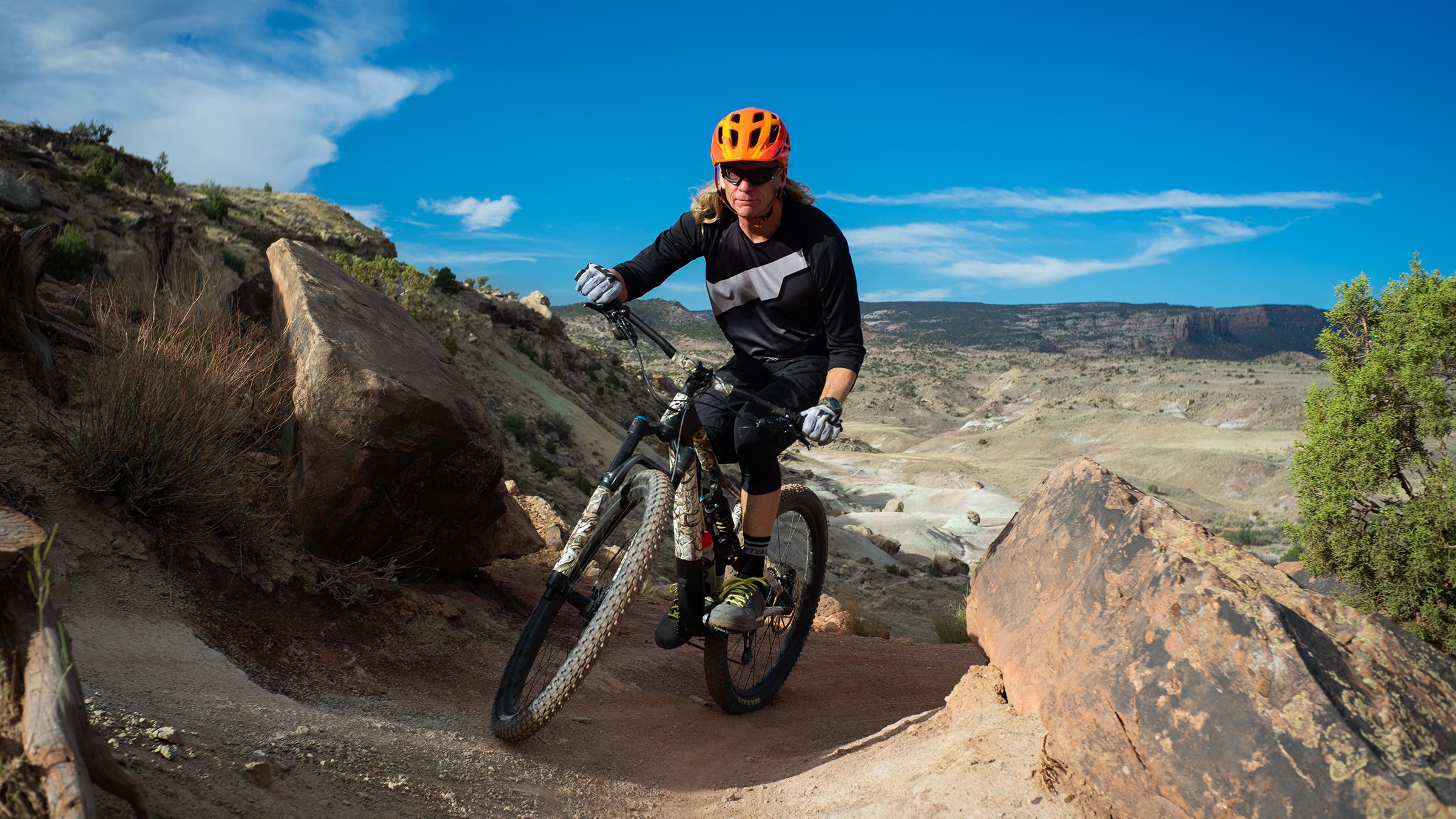 Bobby Noyes riding Lunch Loops, one of his new hometown trails in Grand Junction, Colorado