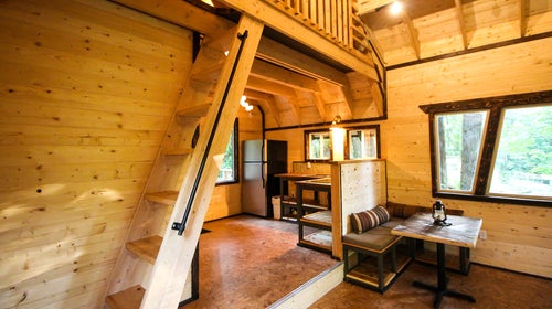 The interior of the finished cabin.