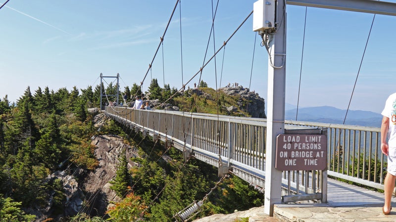 The Mile High Swinging Bridge at the top of Grandfather Mountain, North Carolina, USA