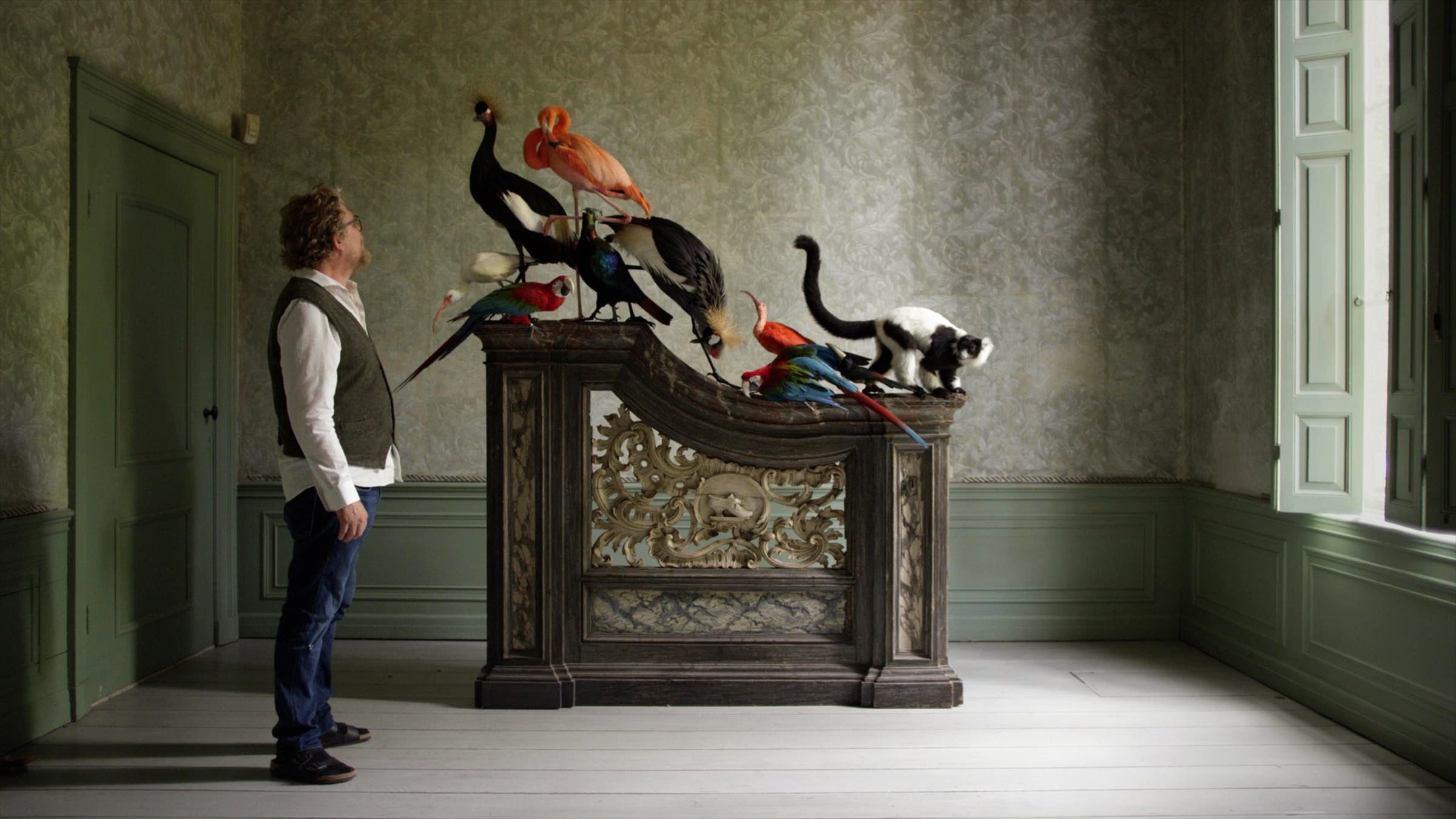 Ferry van Tongeren inside an exhibition space in the Netherlands