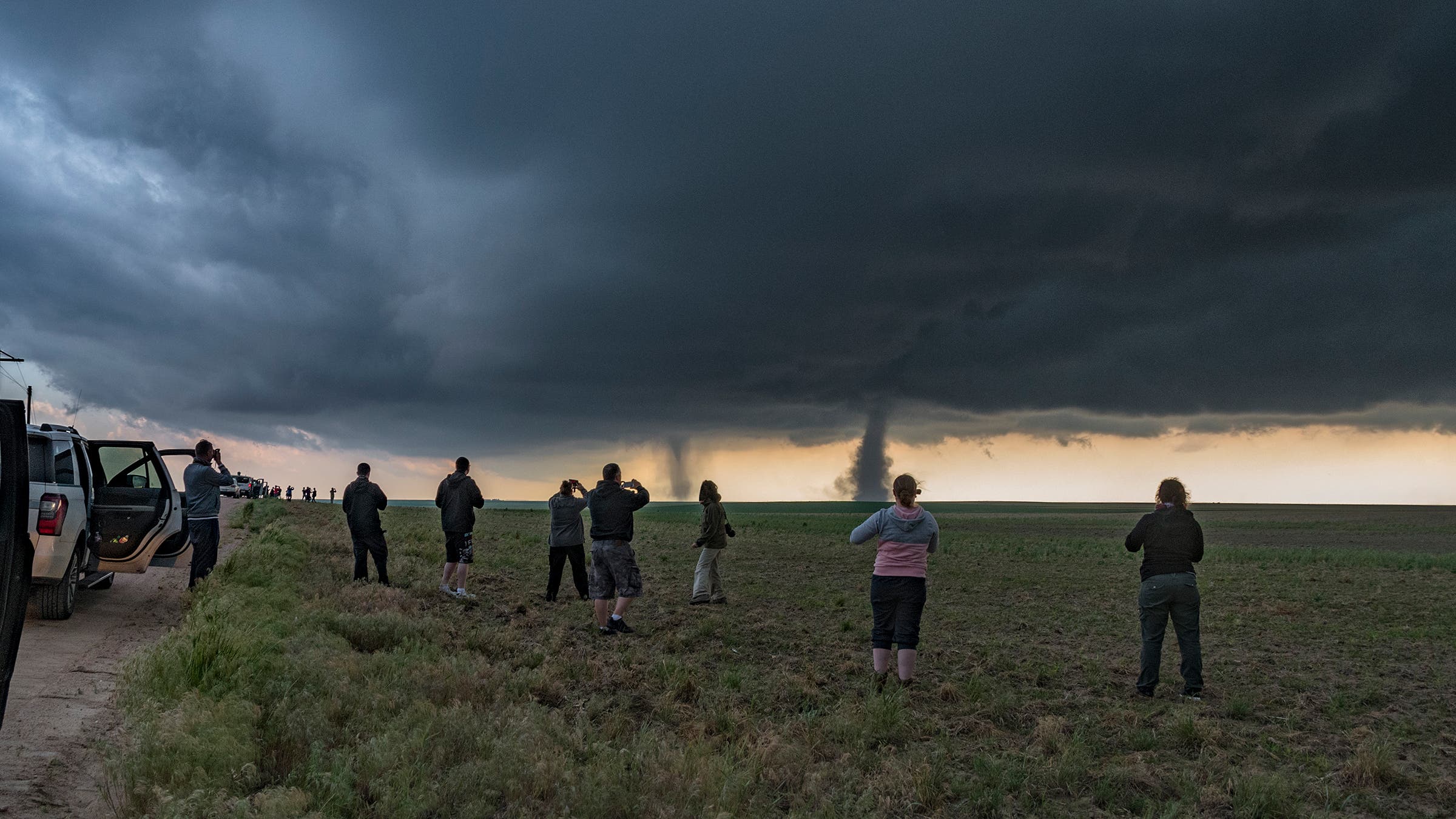 Spectaters watch Sister Tornadoes, Colorado. USA
