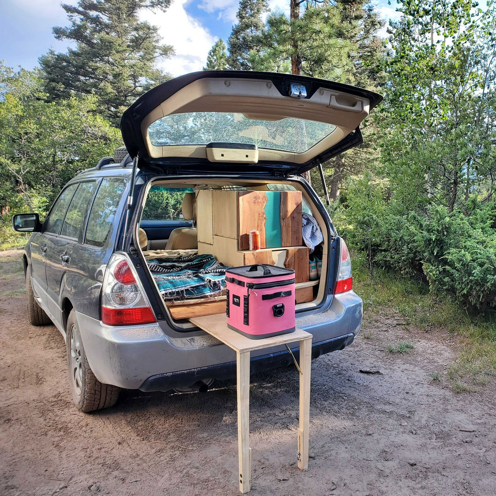 Overland Kitchen, Vehicle Camping Table with Drawer, for SUV Trunk