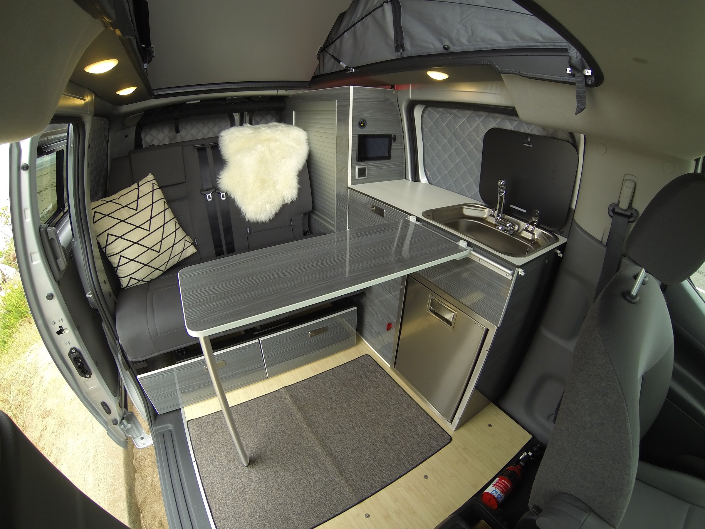 The van’s interior