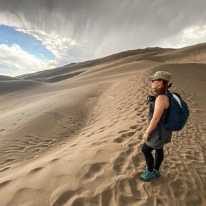 Star Dune, right in the middle of Great Sand Dunes National Park, is the tallest dune in North America. It stands 750 feet from base to summit and is a prized peak for any serious hiker visiting the park.